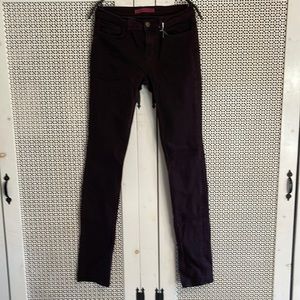 J BRAND Noir Red Pencil Leg Jean